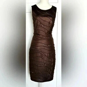Tadashi Shoji Brown Bodycon Dress Size XS🤎
